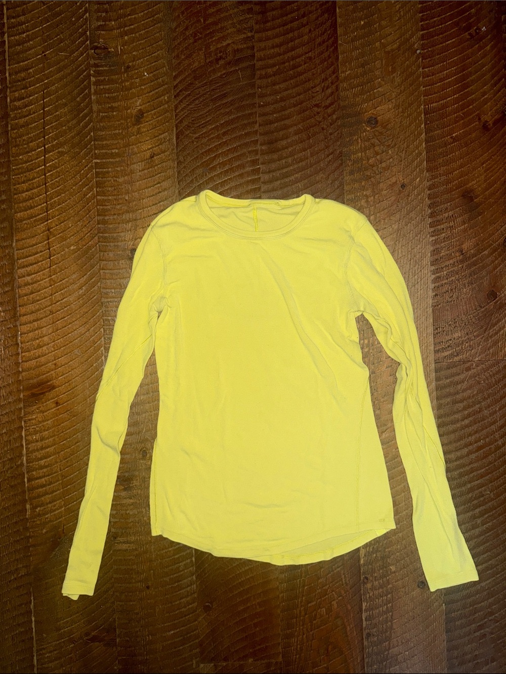 lululemon athletica Neon Yellow Long-Sleeve Crewneck Top